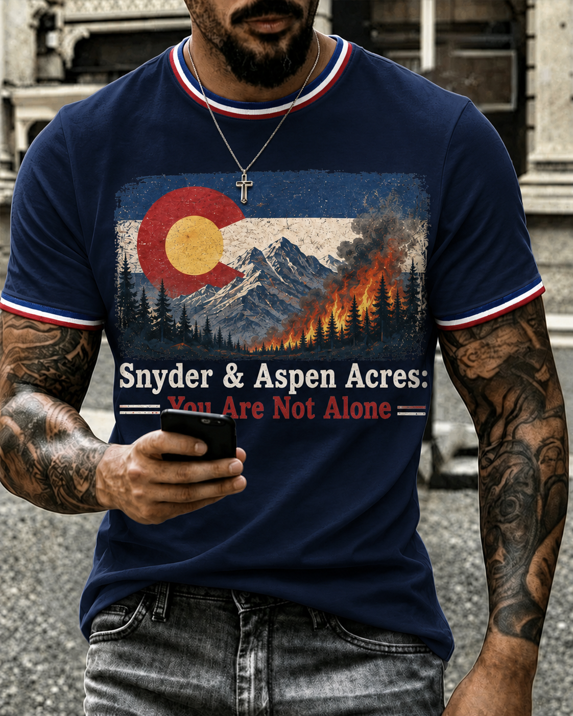 Men'S Colorado Strong: Rising From The Ashesn Printed T-Shirt