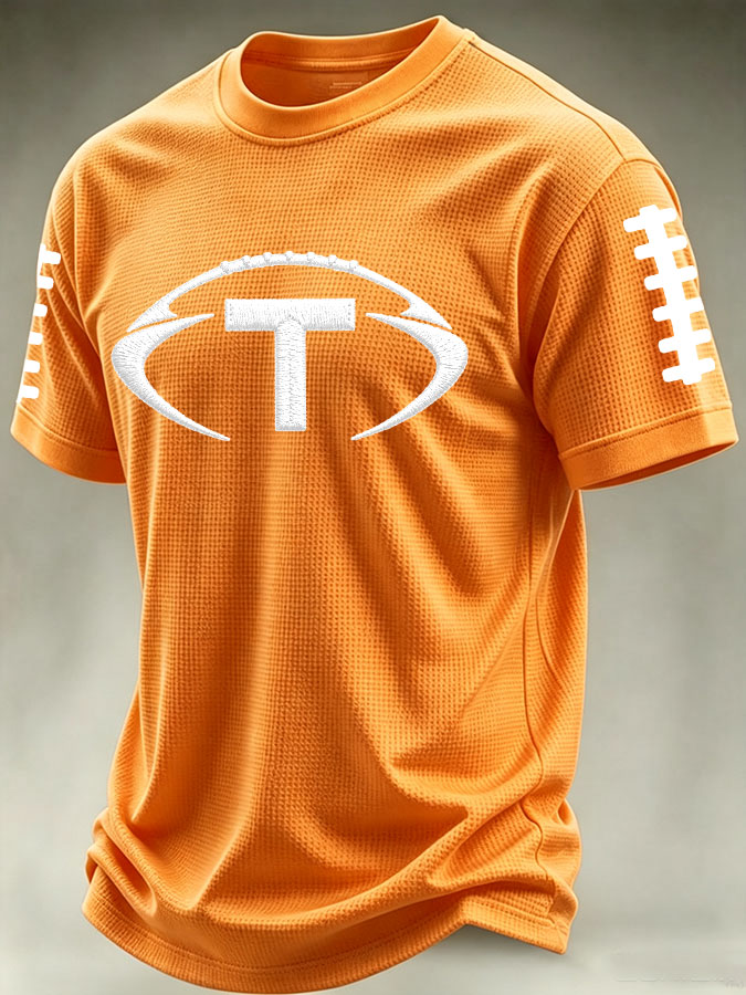 Men'S Football Print Waffle T-Shirt