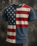 Men'S Casual American 250Th Anniversary Printed Round Neck Short Sleeved T-Shirt
