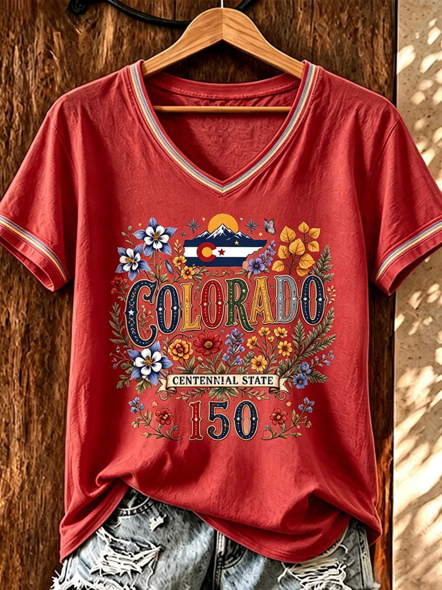 Women's Colorado 150years Anniversary Casual T-shirt
