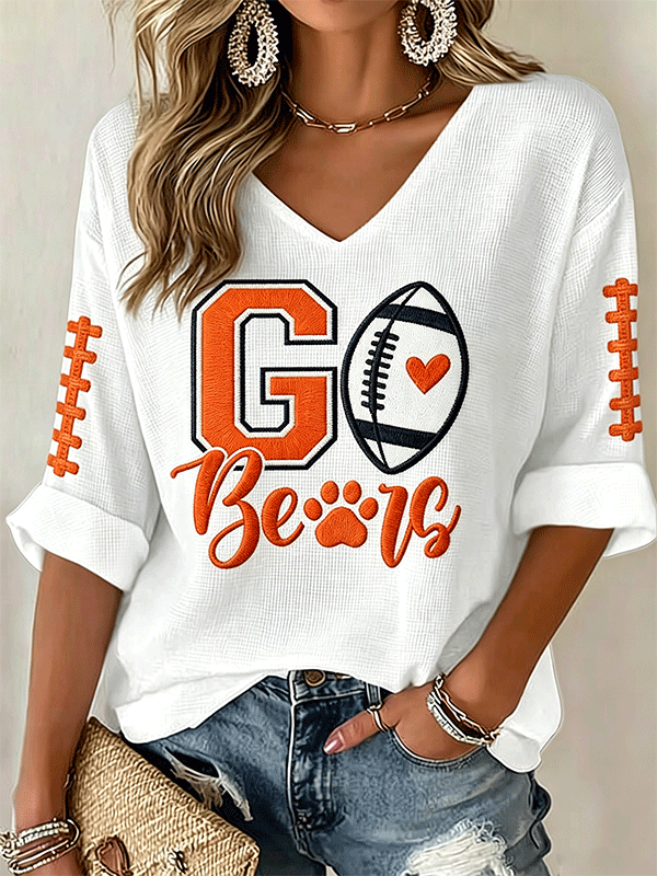 Women'S Football Casual Printed Top