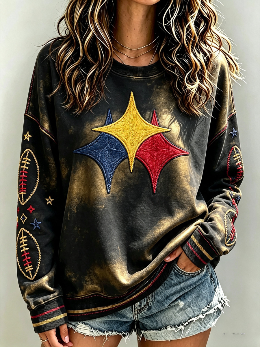 Women's Football Printed Casual Sweatshirt