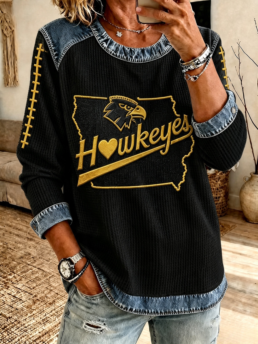 Women'S Football Printed Casual Long Sleeve Top