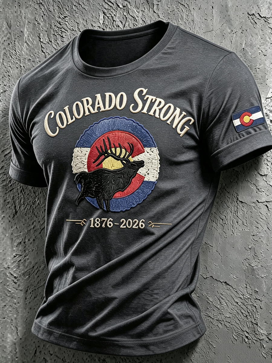 Men'S Colorado Strong Print Short Sleeve T-Shirt