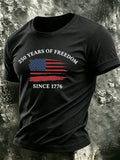 Men's 250 Years Of Freedom Since 1776 Patriotic USA Flag Tee