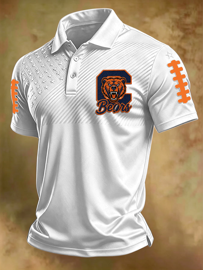 Men'S Retro Football Polo Shirt