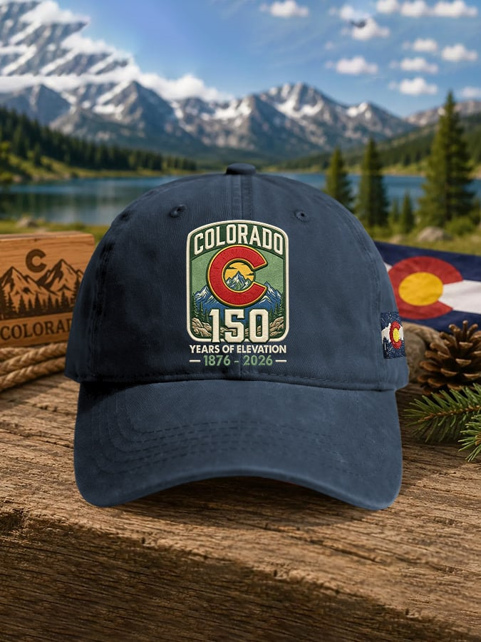 Retro Colorado 150 Years Of Elevation 1876-2026 Print Baseball Cap