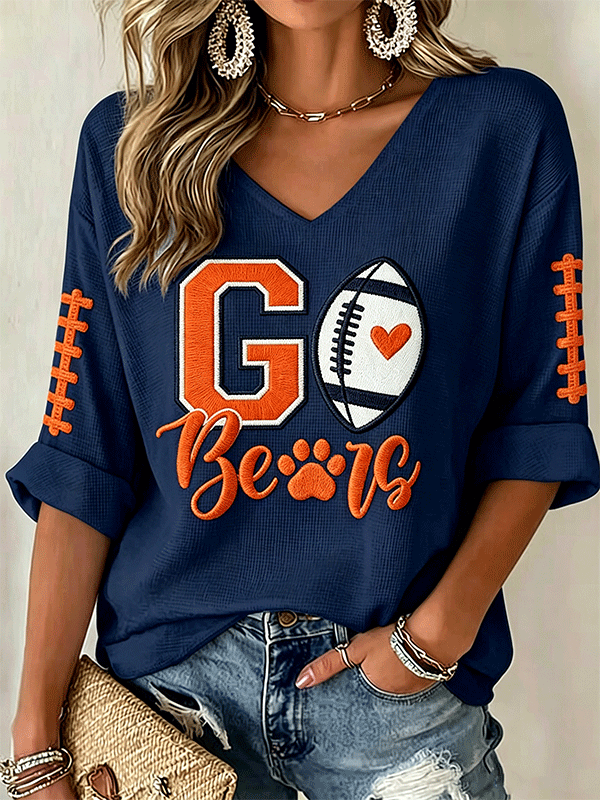 Women'S Football Casual Printed Top