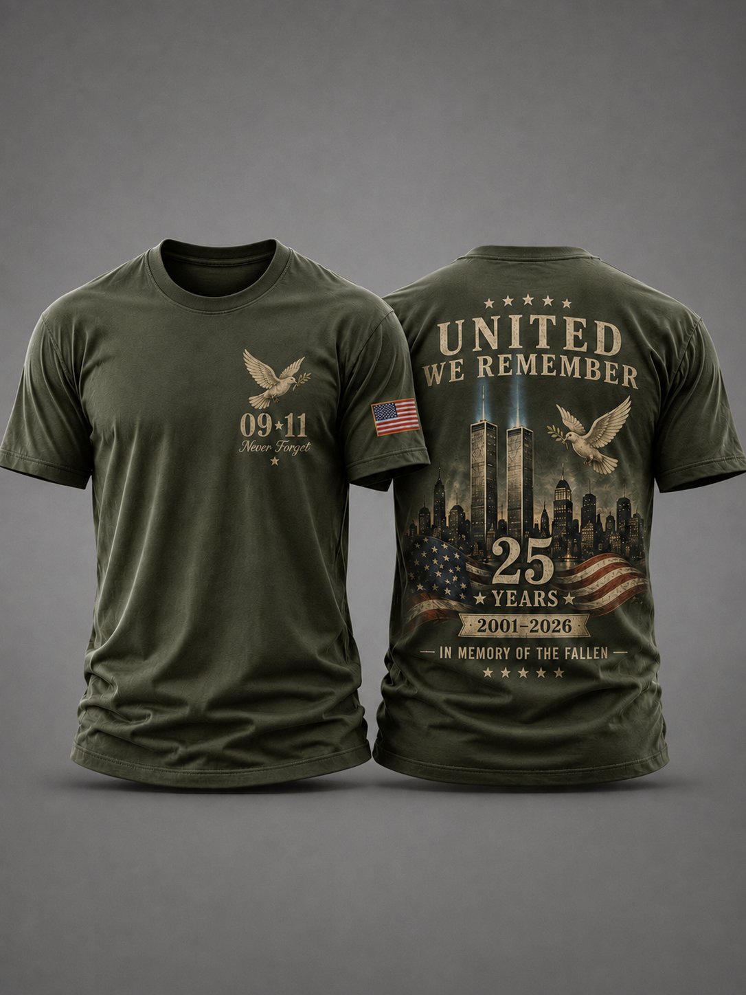 911 Memorial Casual Print T-Shirt