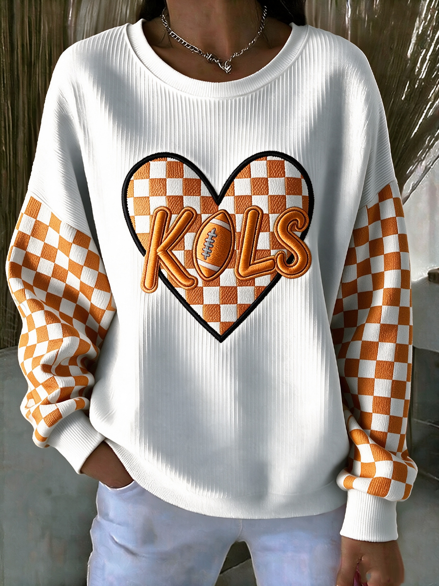 Women'S Football Print Casual Sweatshirt