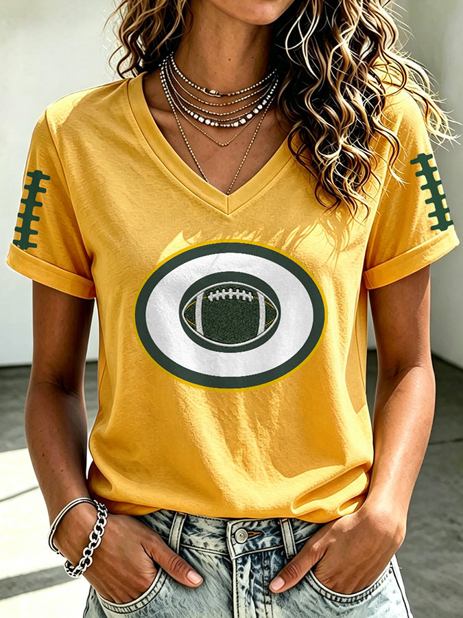 Women'S Football Print Short-Sleeve T-Shirt