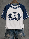 Women's Football Print Casual Short-Sleeved T-Shirt