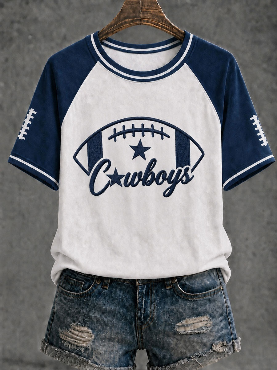 Women's Football Print Casual Short-Sleeved T-Shirt