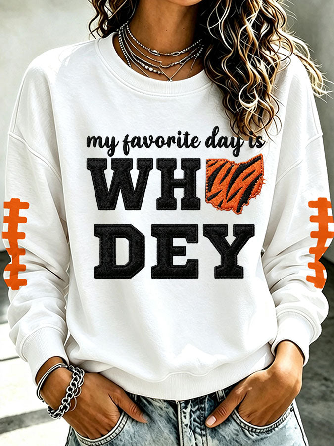 Women's Football Printed Casual Sweatshirt