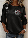 Women's Independence Day Print Loose Top