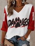 Women'S Football Print Waffle  Top