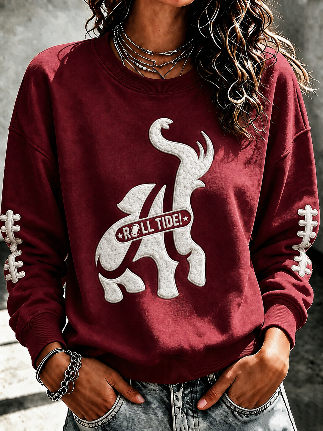 Ladies' Rugby Printed Round Neck T-Shirt