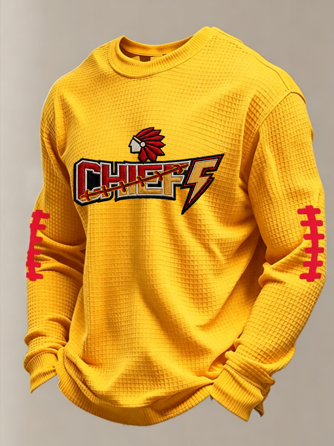 Men'S Football Printed Waffle T-Shirt