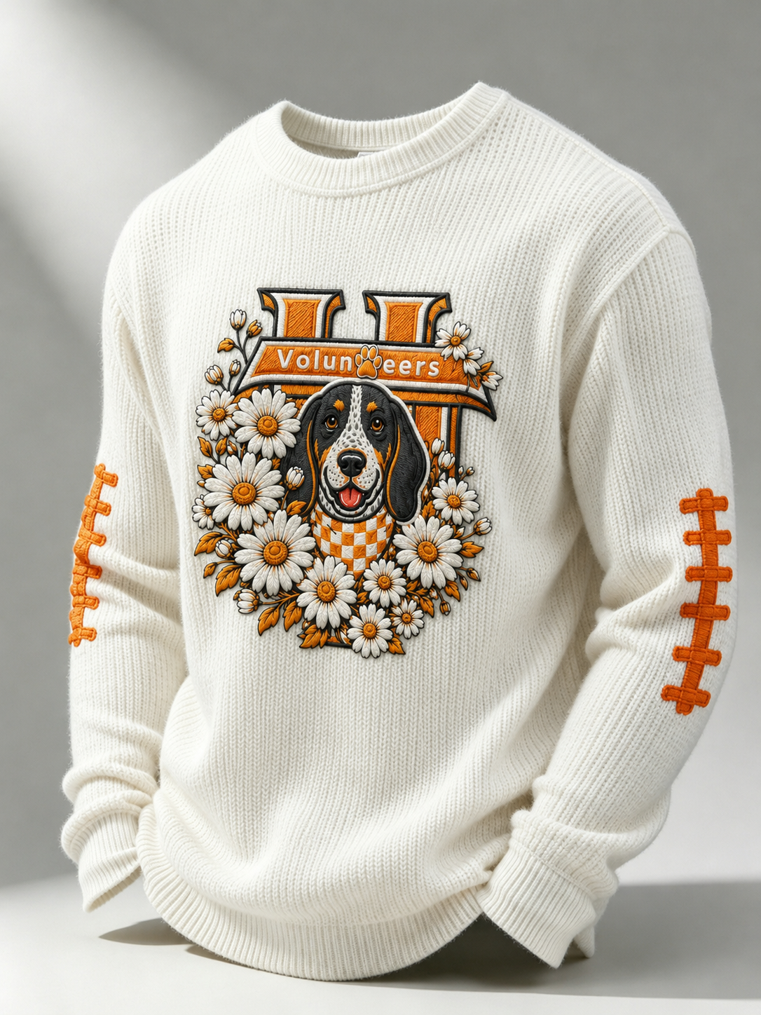 Men'S Football Printed Casual Round Neck Sweater