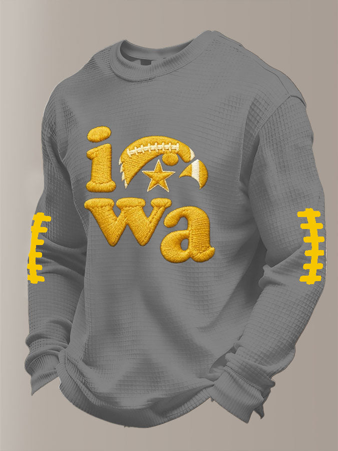 Men'S Football Printed Waffle T-Shirt
