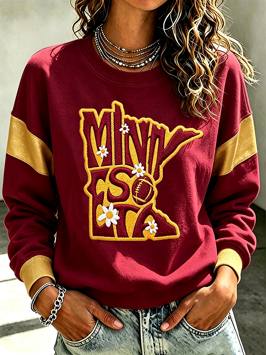 Women's Football Printed Casual Sweatshirt