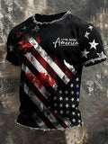 Men'S America Flag Printed Casual T-Shirt