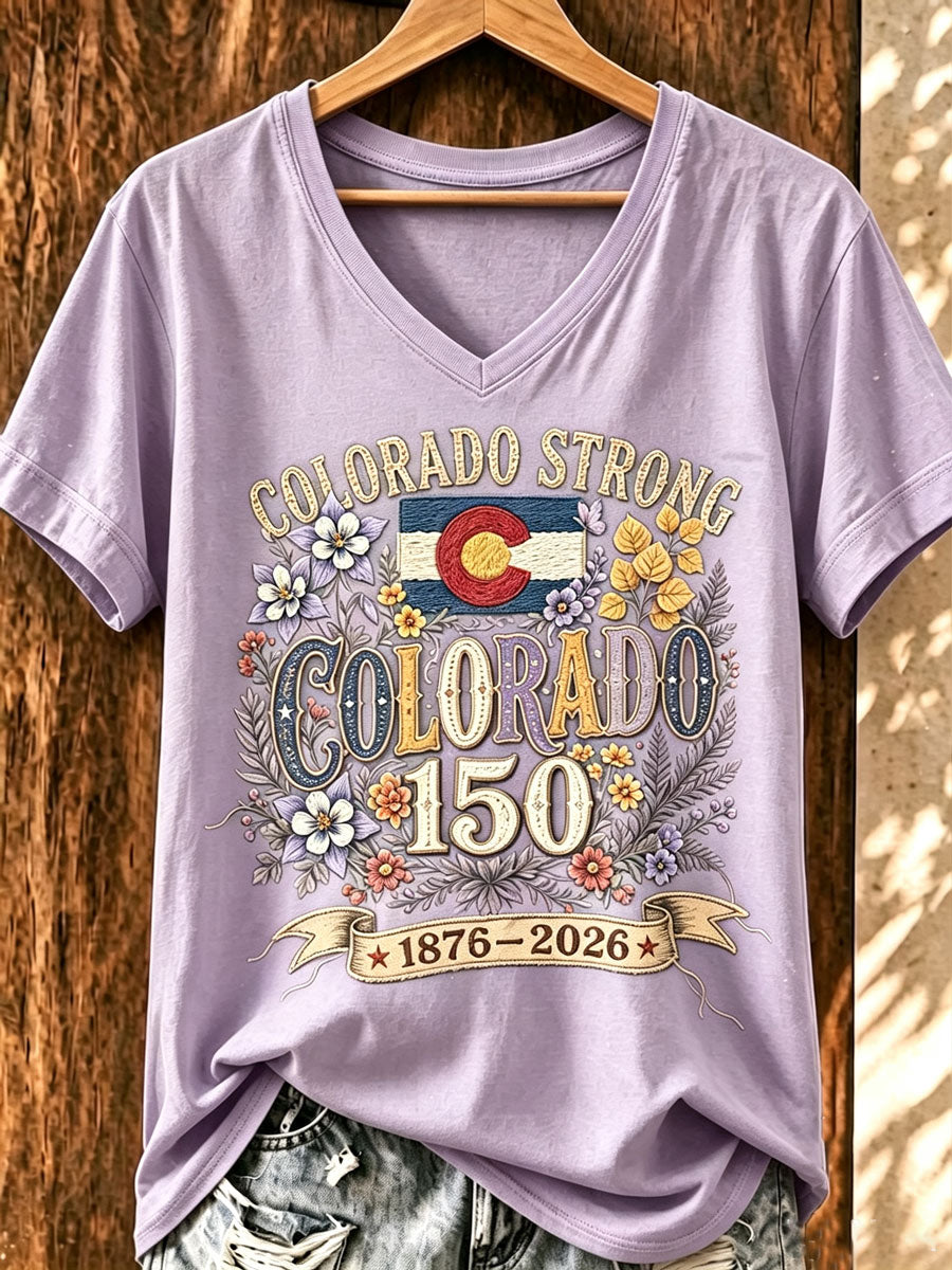 Women'S Colorado Strong Vintage Colorado Flag Mountain Forest T-Shirt