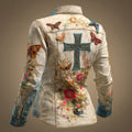 Women's Retro Christian Art Print Shirt