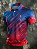 Men'S Casual 250Th Anniversary Celebration Of The Founding Of The United States, Geometric Personalized Printed Polo Shirt