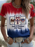 Women'S American 250Th Anniversary Faith & Freedom Short-Sleeve T-Shirt