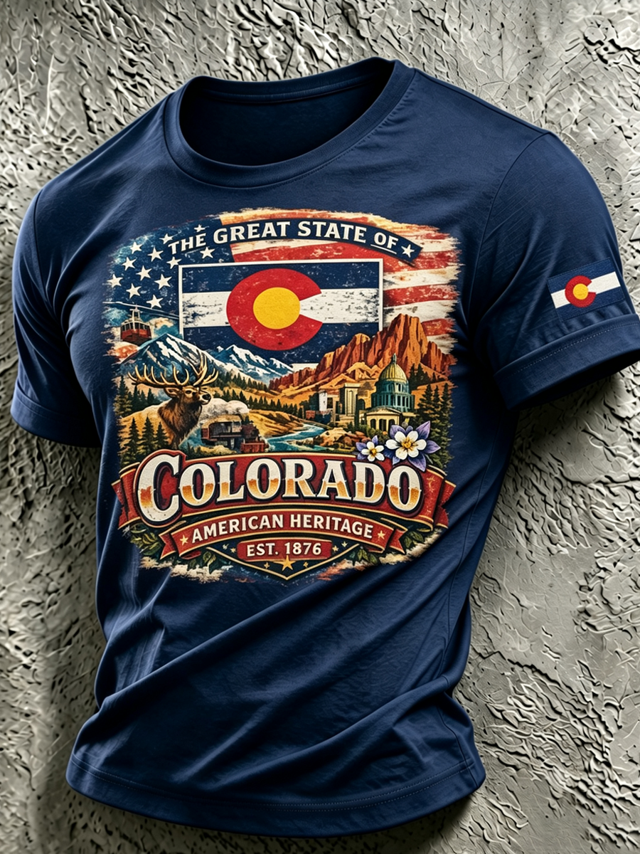 Men's Colorado Strong Print Short Sleeve T-Shirt