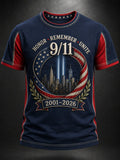 Men's Printed T-Shirt in Memory of 9/11 Victims