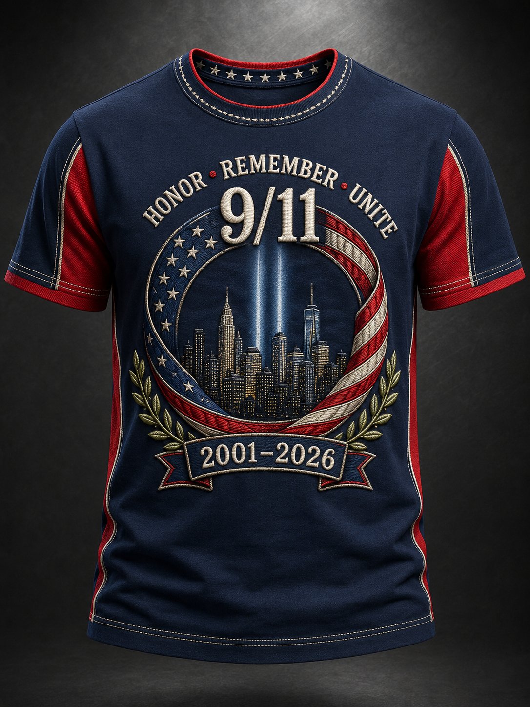 Men's Printed T-Shirt in Memory of 9/11 Victims