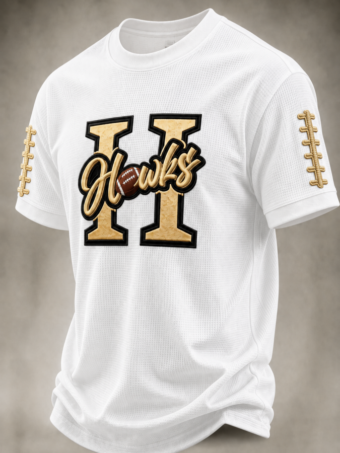 Men'S Football Fans Printed Waffle T-Shirt