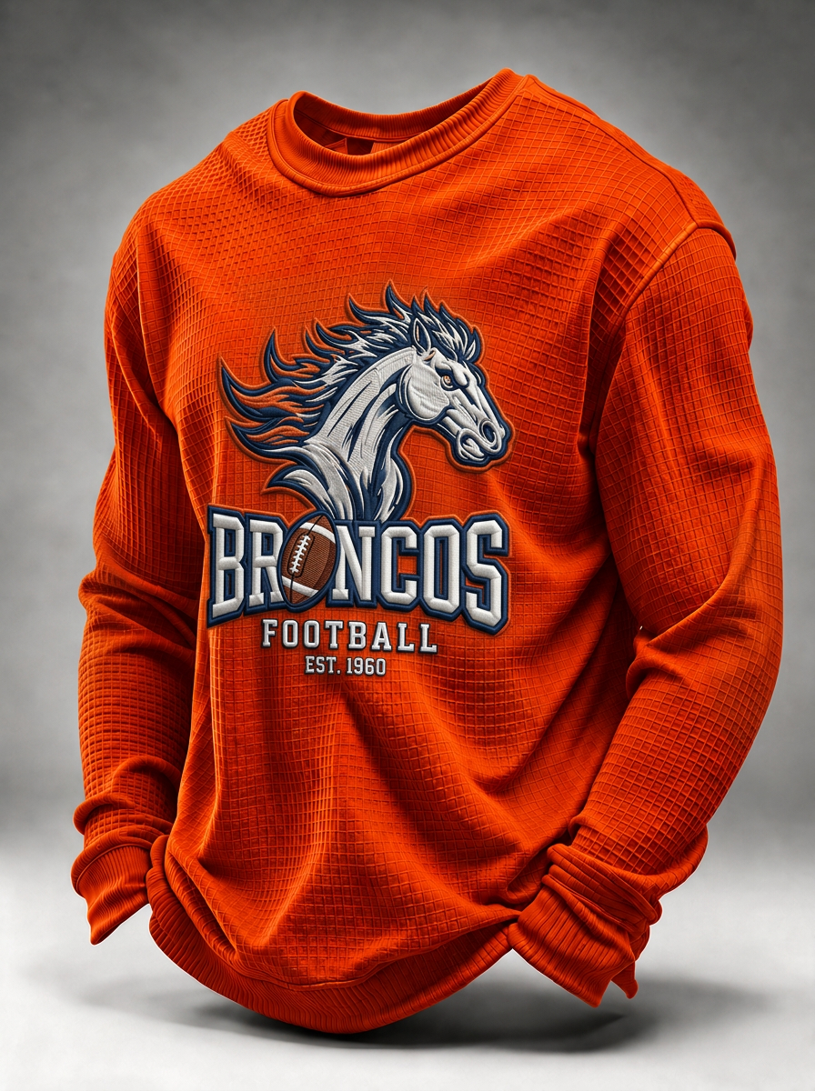 Men's Denver Broncos Horse Logo Football Est 1960 Printed T-shirt