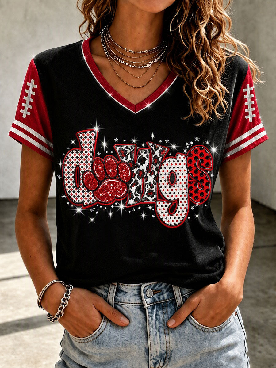 Women'S Football Print Short-Sleeve T-Shirt
