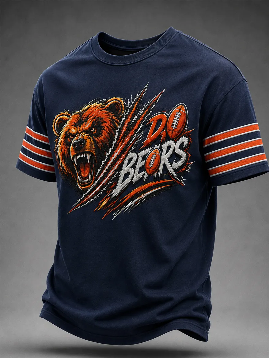 Men'S Football Fan Print Casual T-Shirt