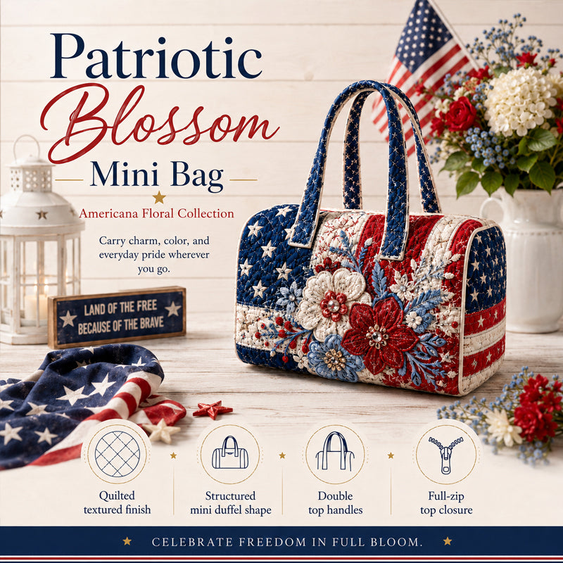 Women's Patriotic-Style Flag Florals Mini Bag