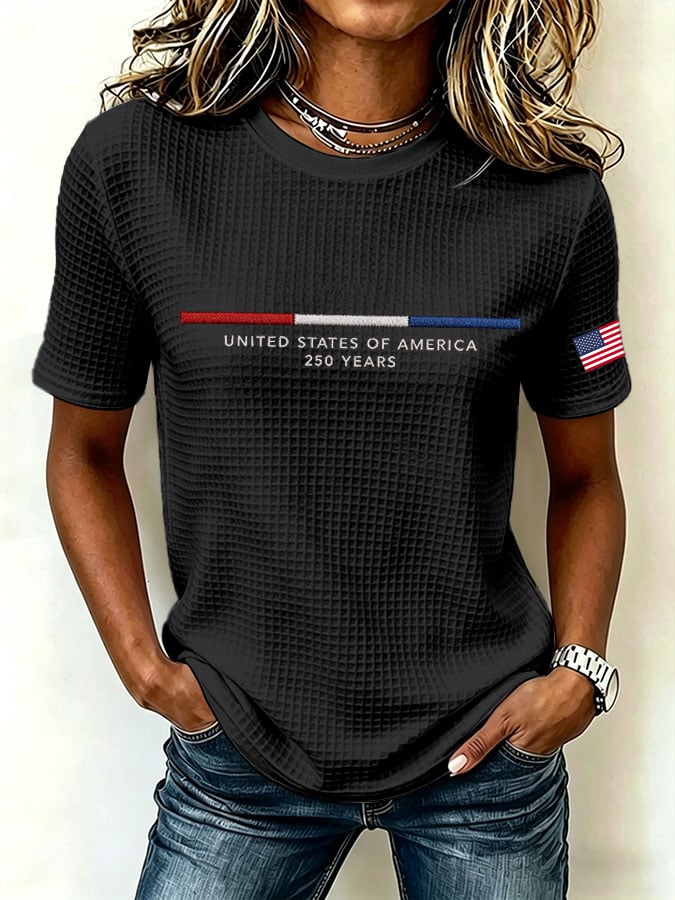 Women's United States 250TH Anniversary Print Waffle T-shirt