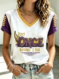Women's Football Print Short-Sleeve T-Shirt
