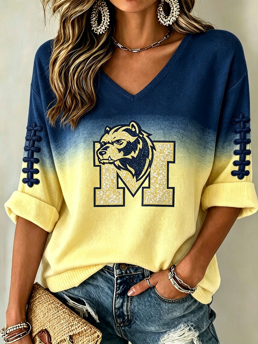 Women's Rugby Print Waffle T-Shirt