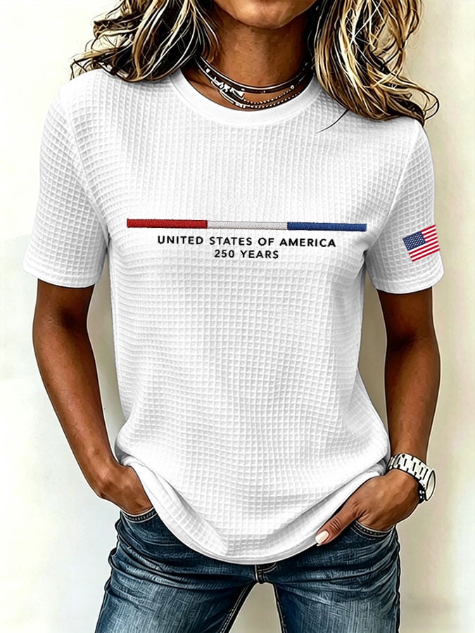 Women's United States 250TH Anniversary Print Waffle T-shirt