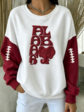 Women's Football Printed Casual Sweatshirt