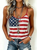 Women's 250th Anniversary Printed Casual Spaghetti-Strap Top
