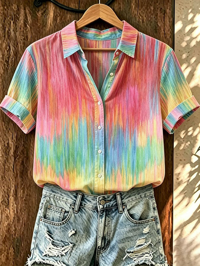 Women'S Casual Pink Art Shirt