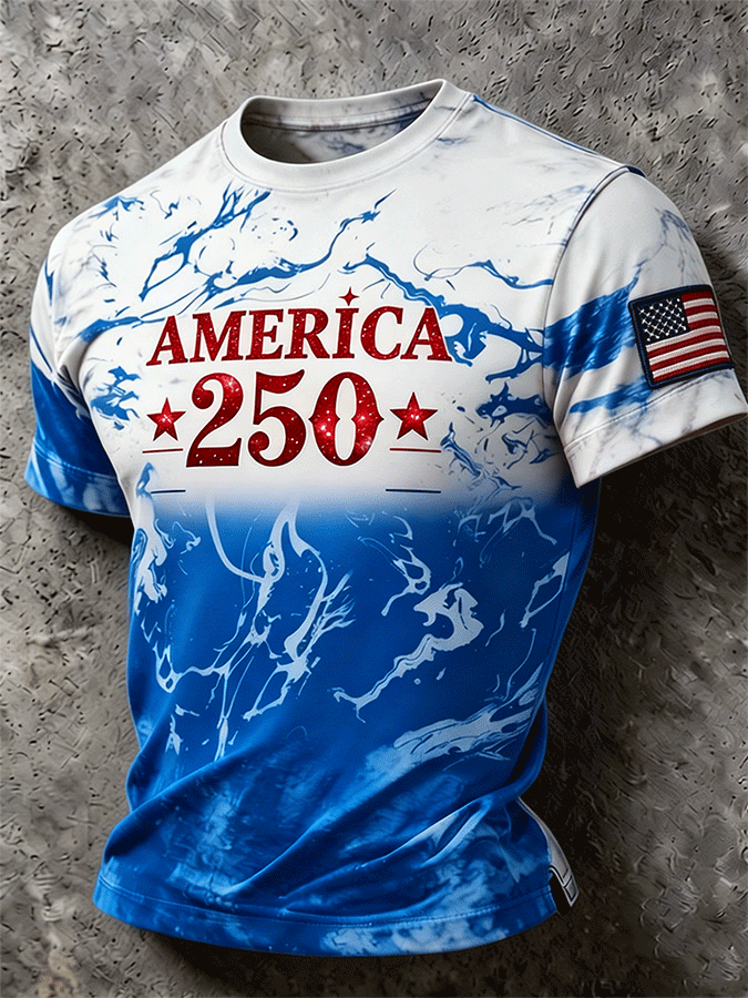 Men's America 250 Years of Freedom Tie-Dye Patriotic T-Shirt