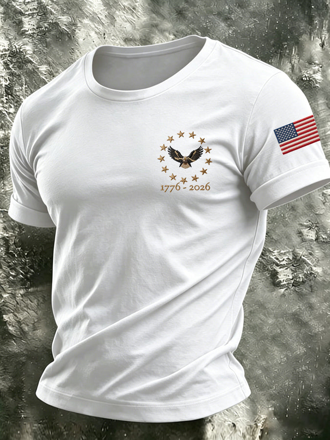 Men's 250 Years of Freedom Printed Casual T-shirt