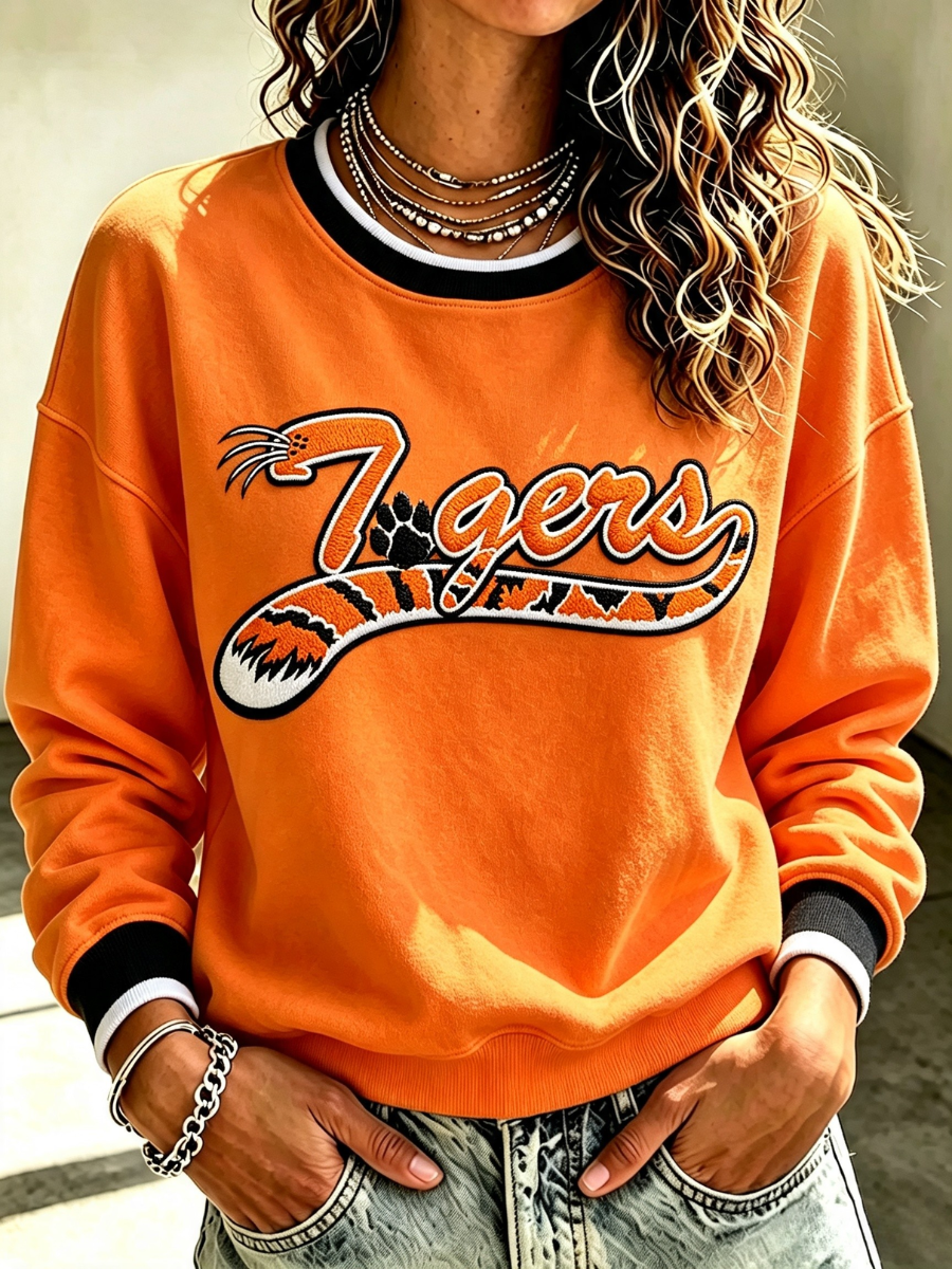 Women's Football Printed Casual Sweatshirt