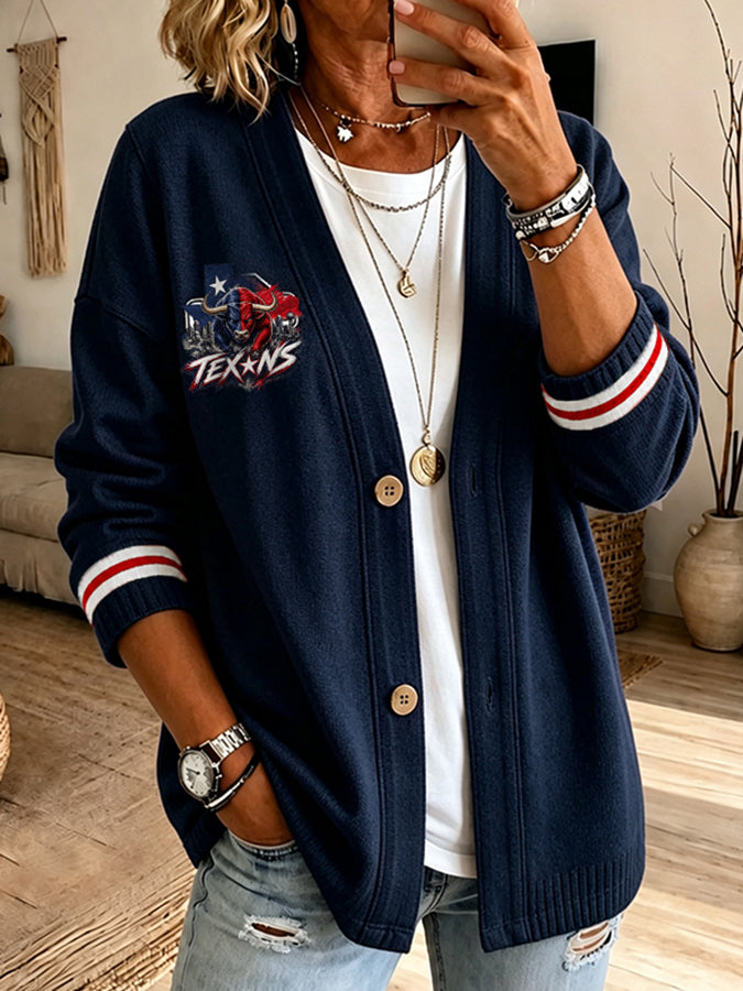 Women'S Football Fan Casual Cardigan Top