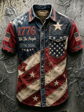 Men's 1776 We The People American Flag Vintage Denim Shirt